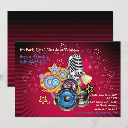 音楽の遊招待状 招待状 (正面/裏面)