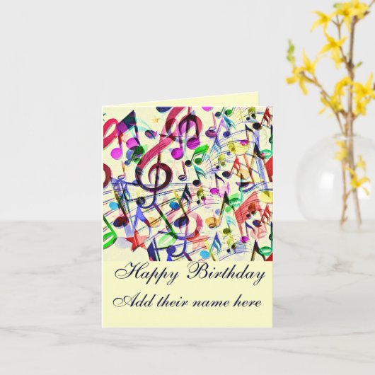 音楽の鑑賞_ カード (黄色い花)