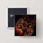 音楽の音抽象芸術アートボタン(四角) 缶バッジ (正面&裏面)