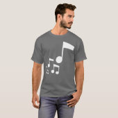 音楽の音符がたくさんある楽器の音が好きな少年 Tシャツ (正面フル)