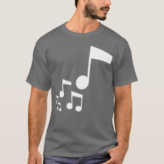 音楽の音符がたくさんある楽器の音が好きな少年 Tシャツ