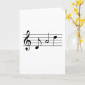 音楽の音符でつづられる「お父さん」 カード (黄色い花)