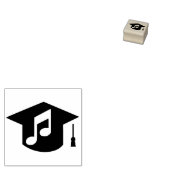 音楽の音符と卒業帽子 音楽教育のアイコン ラバースタンプ (押印)