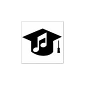 音楽の音符と卒業帽子 音楽教育のアイコン ラバースタンプ (インプリント)