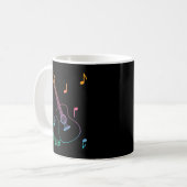 音楽の音符 アコースティックギター コーヒーマグカップ (正面左)