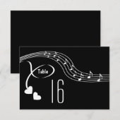 音楽の音符 ウェディング テーブル ナンバー カード (正面/裏面)