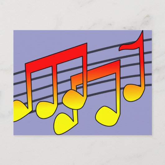 音楽の音符 ポストカード (正面)
