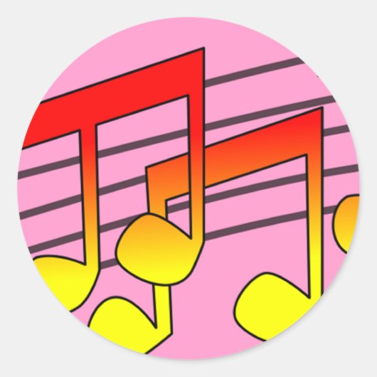 音楽の音符 ラウンドシール (正面)