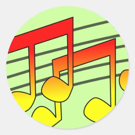 音楽の音符 ラウンドシール (正面)