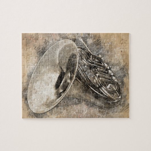 音楽の音。トランペット ジグソーパズル (横)