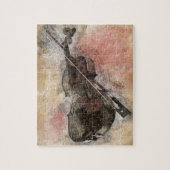 音楽の音。バイオリン ジグソーパズル (縦)