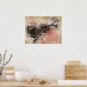 音楽の音。バイオリン ポスター (キッチン)