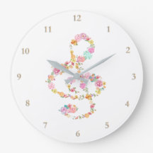 音楽の高音クレフ、 音符記号水色の花