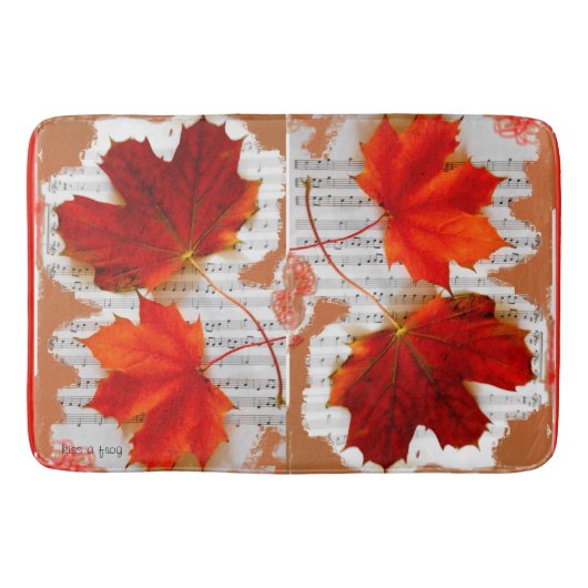 音楽のAuntumnの葉 バスマット (正面)