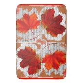 音楽のAuntumnの葉 バスマット (正面縦)