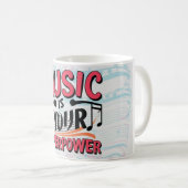 音楽はあなたのスーパーパワー コーヒーマグカップ (正面右)