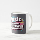 音楽はあなたのスーパーパワー コーヒーマグカップ (正面右)