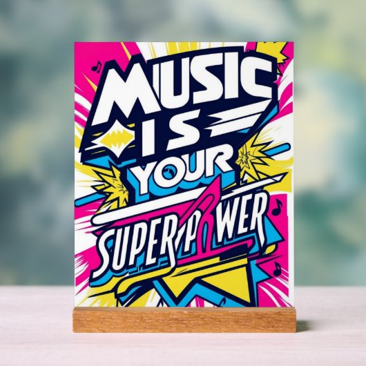 音楽はあなたの超大国 アクリルサイン (ニュートラル)