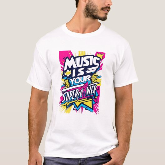 音楽はあなたの超能力 Tシャツ (正面)