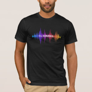 音楽はっきりした波数々の色DJ、オーディオ Tシャツ