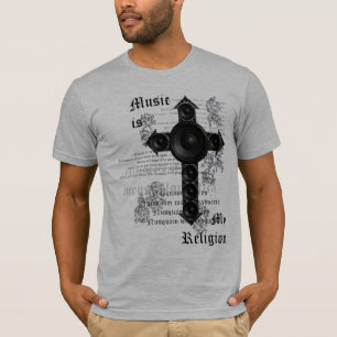 音楽はです私の宗教(黒) Tシャツ