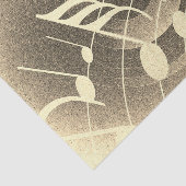 音楽はどこにでもあり、セピア色の音符パターン 薄葉紙 (詳細)