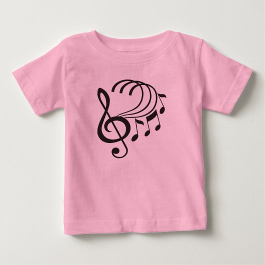 音楽はひだのチュチュに注意します ベビーTシャツ (正面)