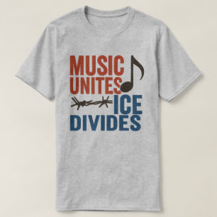 音楽はひとつに、ICEは分断する ラテン系人権活動家 Tシャツ