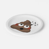 音楽はウンチEmojiに注意します ペーパープレート (アングル)