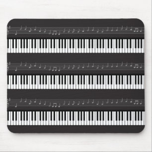 音楽はスタッフのキーボードまたはピアノ鍵に注意します マウスパッド