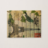 音楽はツバキのフランス人のパリエッフェル塔に注意します ジグソーパズル (横)