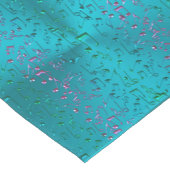 音楽はティール（緑がかった色）および紫色のパターンに注意します ショートテーブルランナー (コーナー)