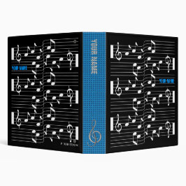 音楽はノートシートの黒のつなぎの青の脊柱を記録します