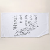 音楽はハートビーチタオルで見る ビーチタオル (正面)