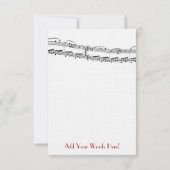 音楽はパーティの招待状に注意します 招待状 (裏面)