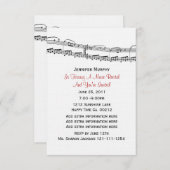 音楽はパーティの招待状に注意します 招待状 (正面/裏面)