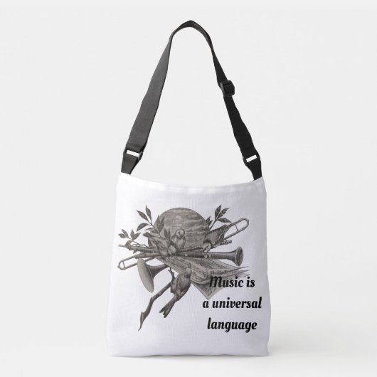 音楽はユニバーサルヴィンテージバンド楽器ミュージカル クロスボディバッグ (正面)