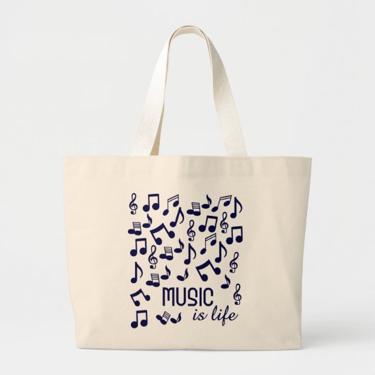 音楽はライフバッグ ラージトートバッグ (正面)