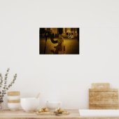 音楽はライフ引用文ハープクラシカル楽器 ポスター (キッチン)