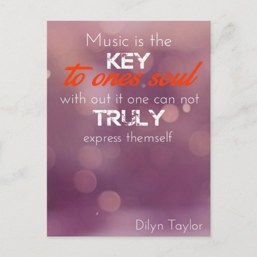 音楽はワンソウルハガキへの鍵である ポストカード (正面)