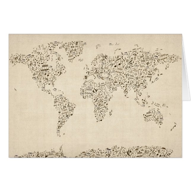 音楽は世界の地図に注意します (正面横)