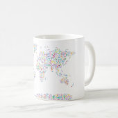 音楽は世界の地図に注意します コーヒーマグカップ (正面右)