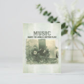 音楽は世界をより良い場所のヴィンテージ写真にする ポストカード (スタンド正面)