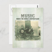 音楽は世界をより良い場所のヴィンテージ写真にする ポストカード (正面/裏面)