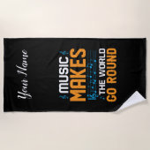 音楽は世界を動かす ビーチタオル (正面)
