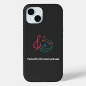 「音楽は世界言語だ」 音楽好き Case-Mate iPhoneケース (裏面)