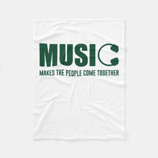 音楽は人々を結来ぶ フリースブランケット (正面)