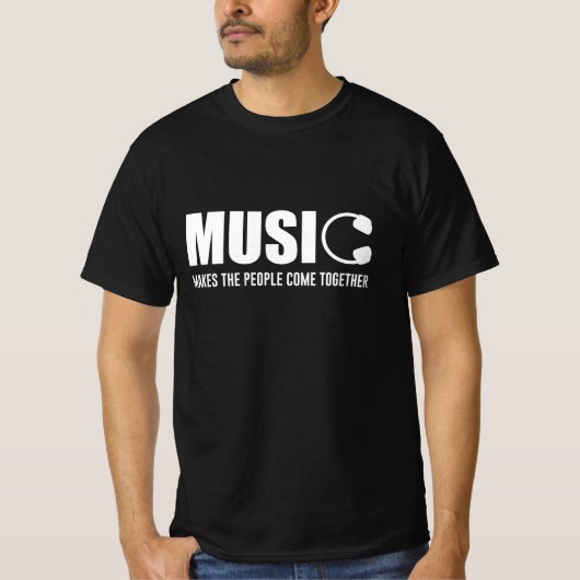 音楽は人々を結来ぶ Tシャツ (正面)