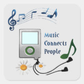 音楽は人をつなぐ スクエアシール (正面)