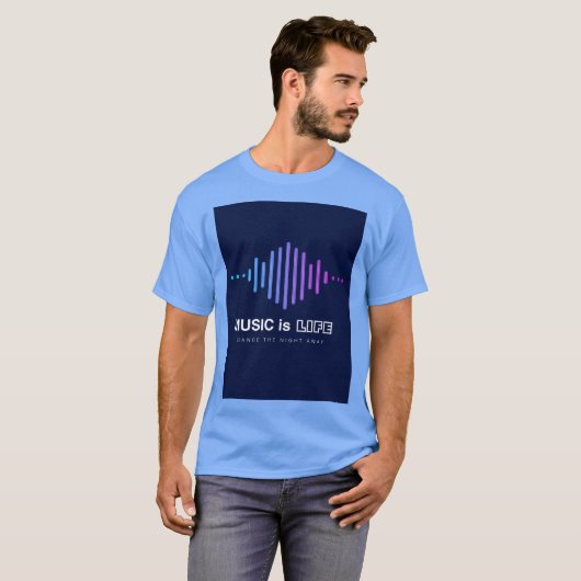音楽は人生である Tシャツ (正面フル)